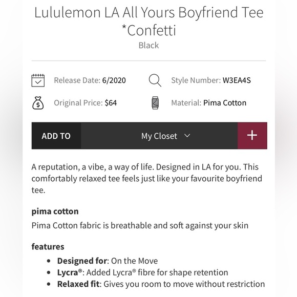 NWT Lululemon LA All Yours Boyfriend Tee * Rainbow Confetti Speckles 🌈
Black - Picture 6 of 12